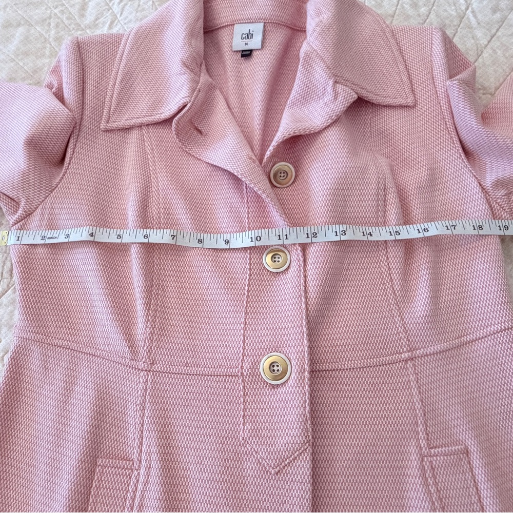 CAbi "Take 5 Topper" Light Pink Trench Coat - Picture 9 of 12